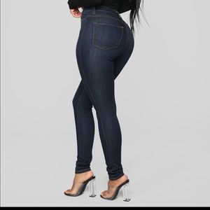 “Classic High Waist Skinny Jeans - Dark Denim”